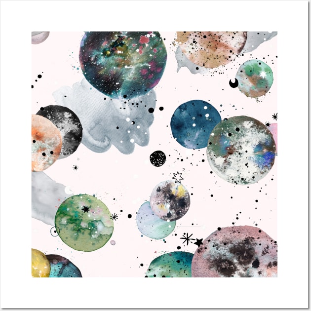 Pocket - COSMIC PLANETS AND STARS MULTICOLORED Wall Art by ninoladesign